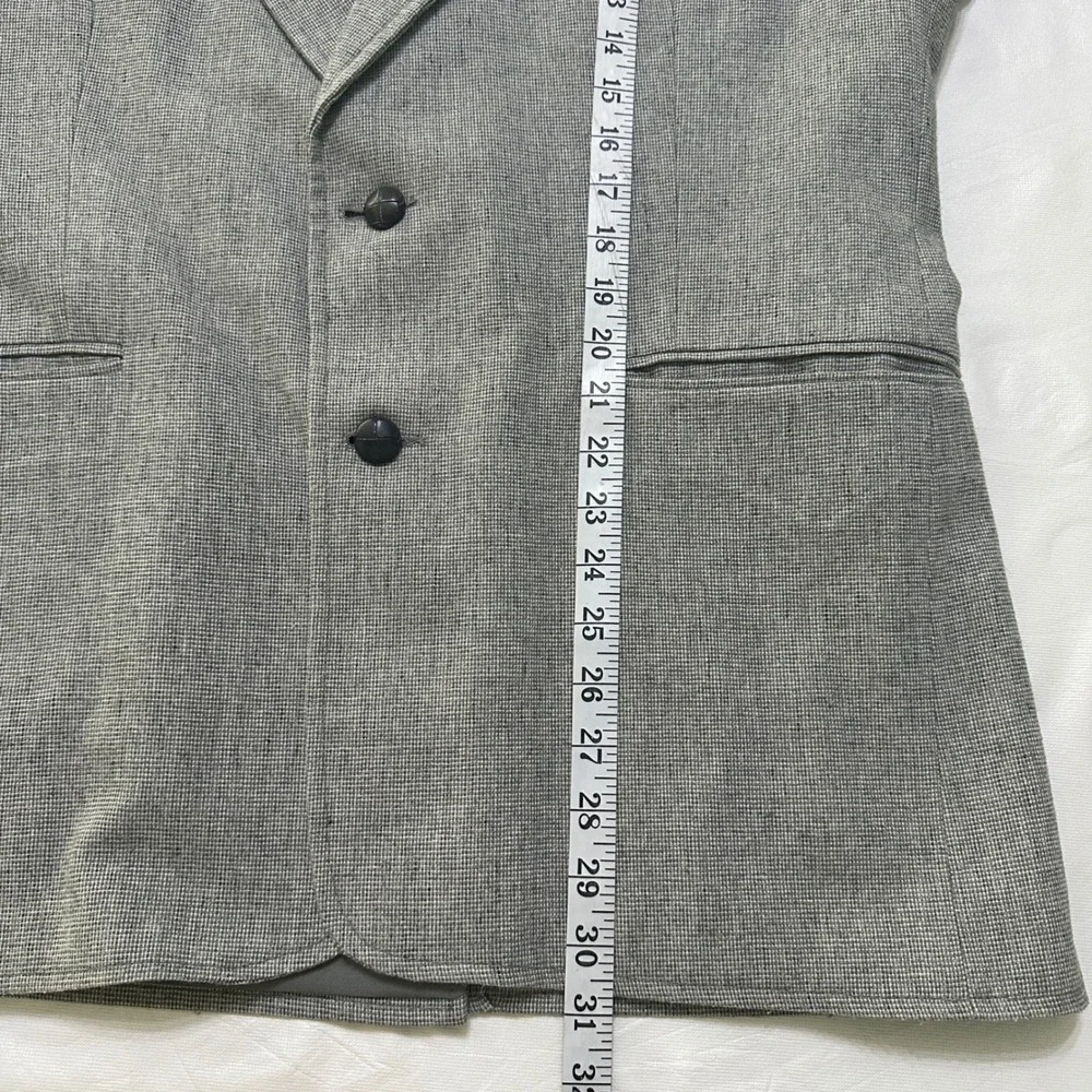 VTG Pioneer Wear Mens 42 Western Blazer Sport Coat Grey Wool Blend Yoke USA Made
